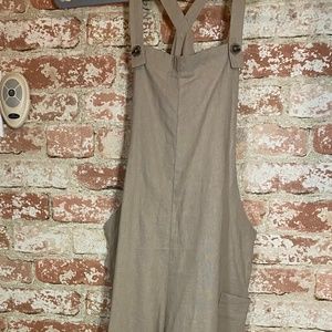 Heart and Hips Lounge Overalls, Wide Leg, Pockets